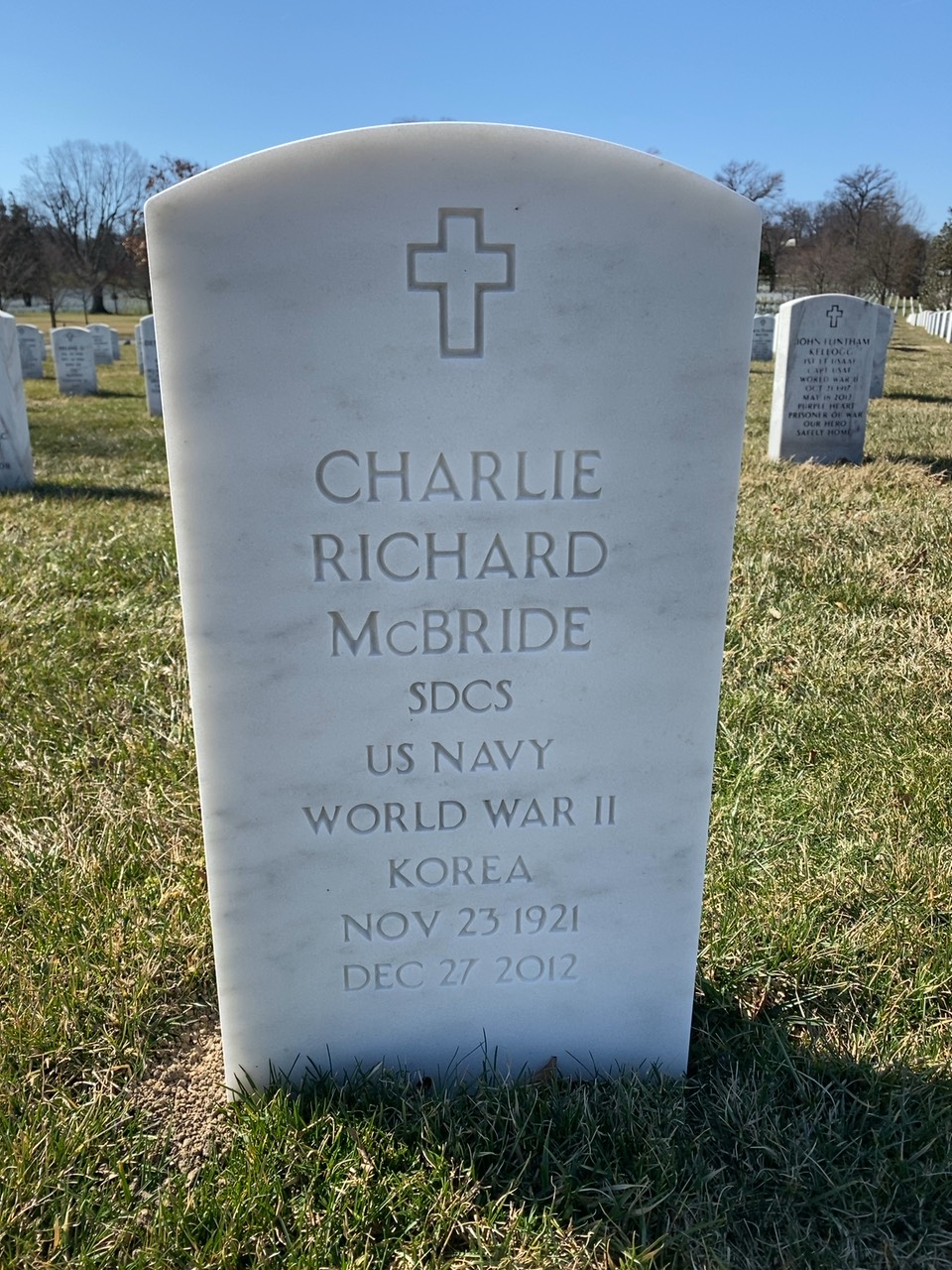 Headstone shared by 2 interments, including Charlie Richard McBride