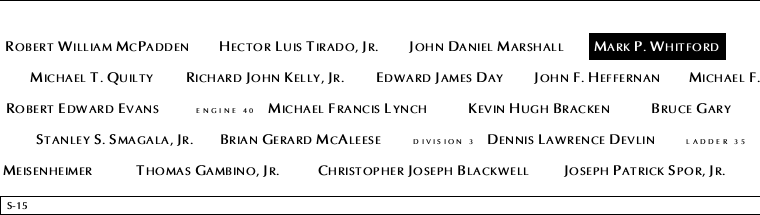 Panel S-15, South Pool, National September 11 Memorial