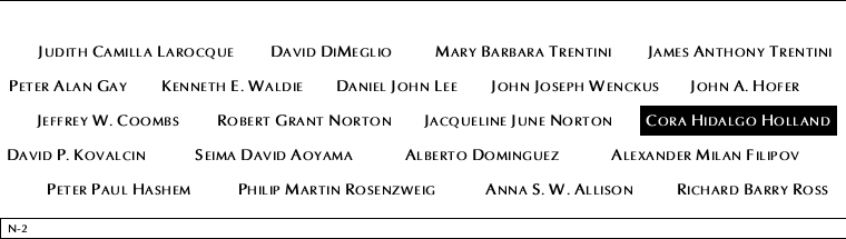 Panel N-2, North Pool, National September 11 Memorial