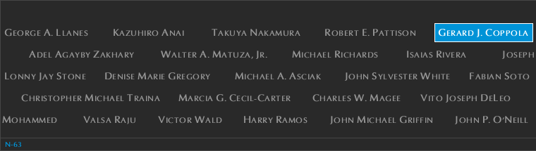 Panel N-63, North Pool, National September 11 Memorial