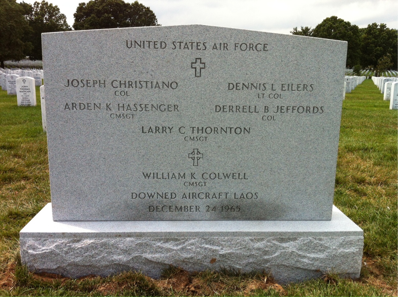 Headstone shared by 5 interments, including Dennis Lee Eilers
