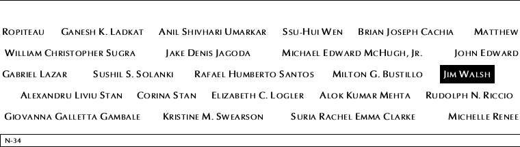 Panel N-34, North Pool, National September 11 Memorial