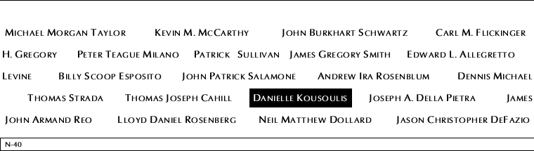 Panel N-40, North Pool, National September 11 Memorial