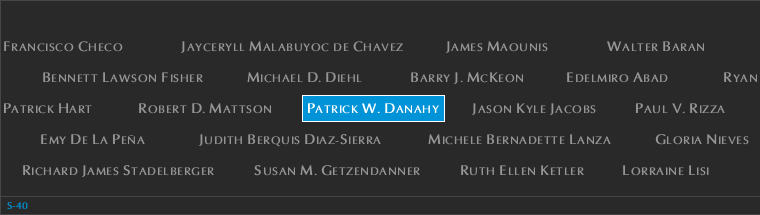 Panel S-40, South Pool, National September 11 Memorial