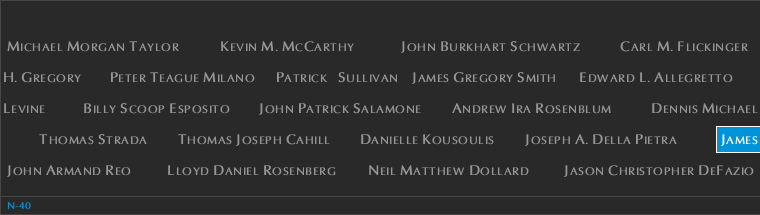 Panel N-40, North Pool, National September 11 Memorial