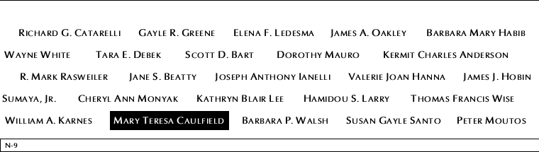 Panel N-9, North Pool, National September 11 Memorial