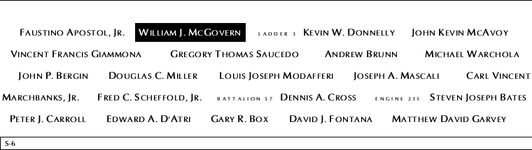 Panel S-6, South Pool, National September 11 Memorial