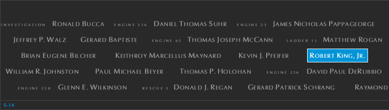 Panel S-14, South Pool, National September 11 Memorial
