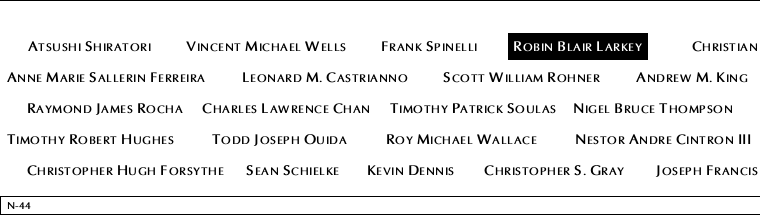 Panel N-44, North Pool, National September 11 Memorial