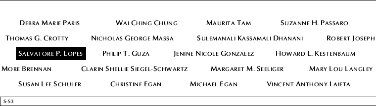 Panel S-53, South Pool, National September 11 Memorial