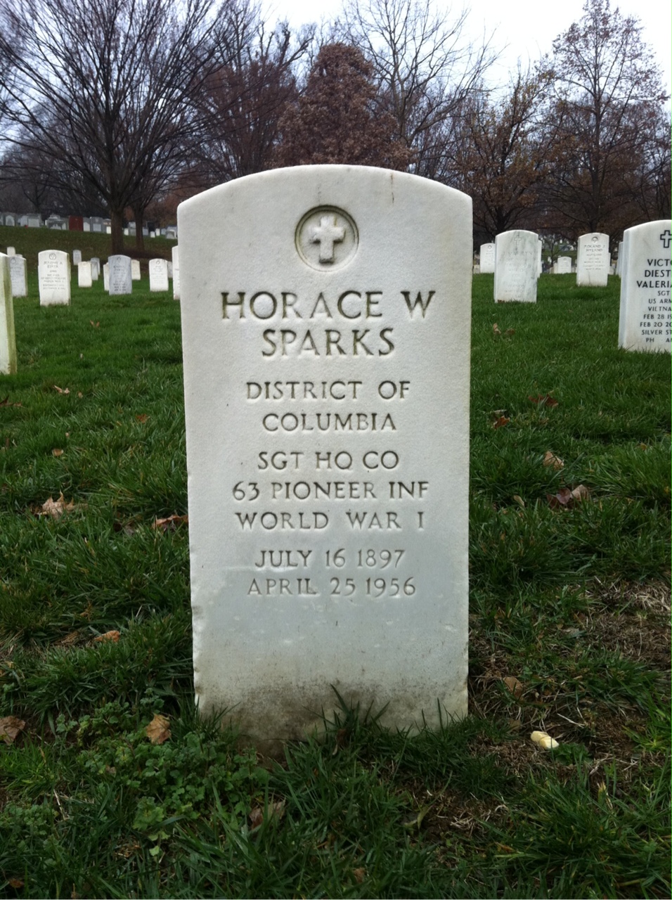 Headstone of Horace W Sparks