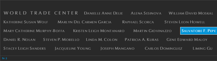 Panel N-3, North Pool, National September 11 Memorial