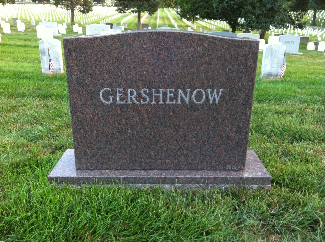 Headstone shared by 2 interments, including Louis Gershenow