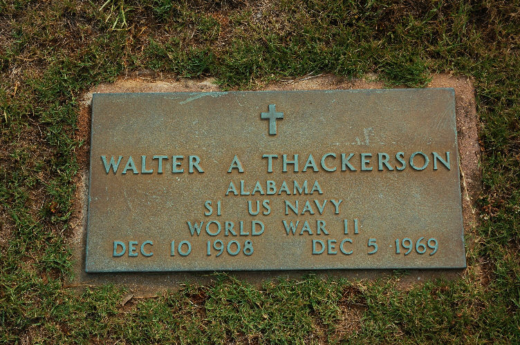 Headstone of Walter A. Thackerson Sr.
