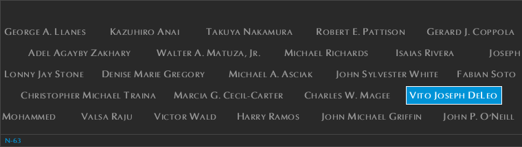 Panel N-63, North Pool, National September 11 Memorial