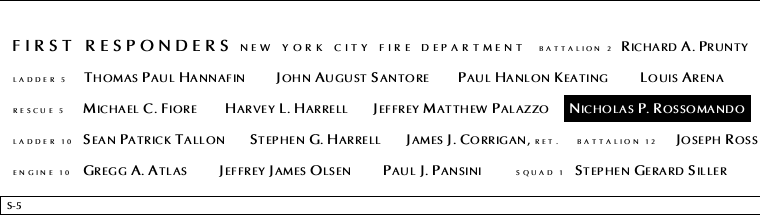 Panel S-5, South Pool, National September 11 Memorial