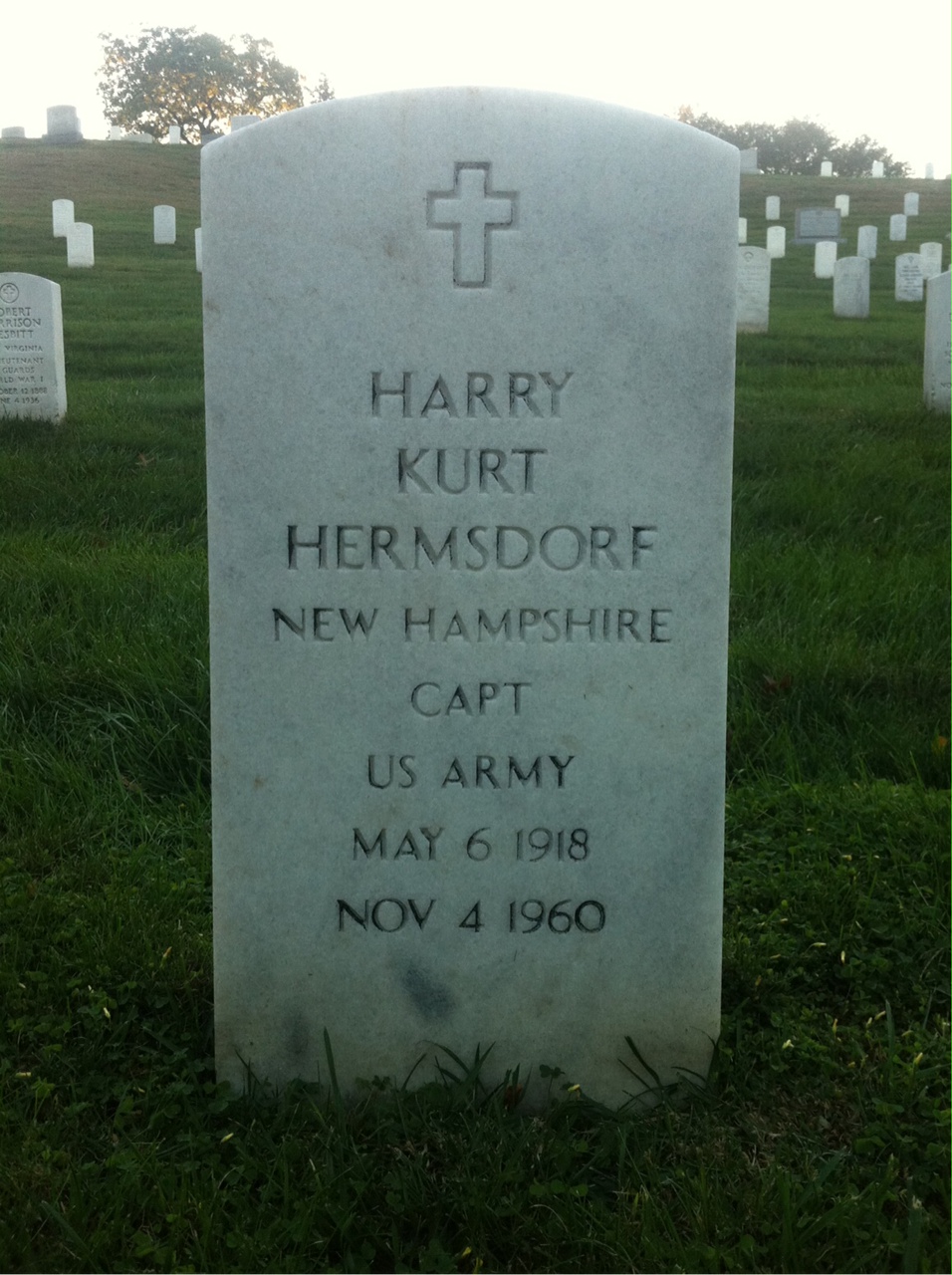 Headstone shared by 2 interments, including Harry K Hermsdorf