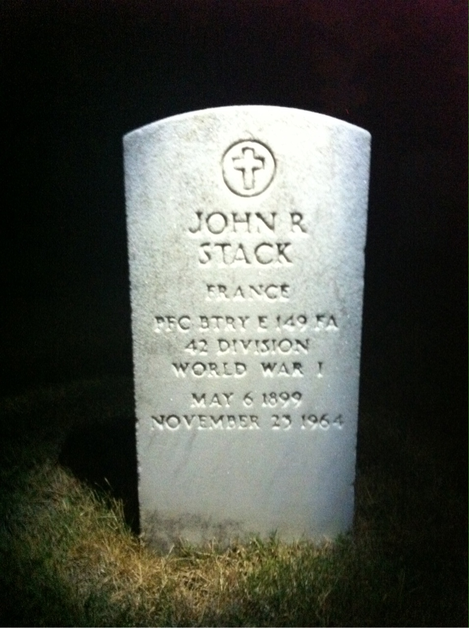 Headstone of John R Stack