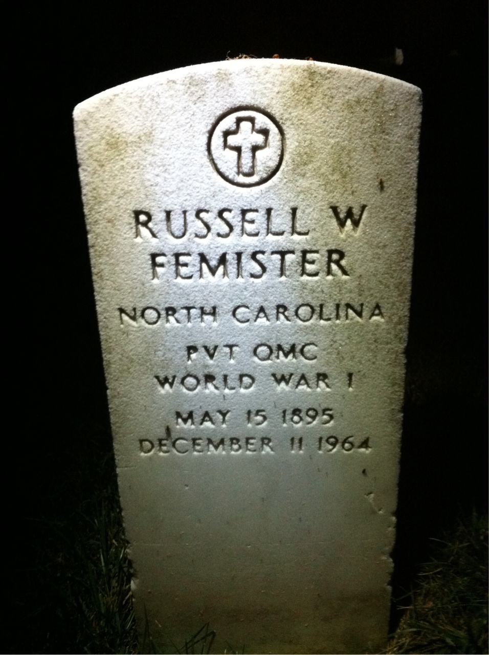 Headstone shared by 2 interments, including Margaret J Femister