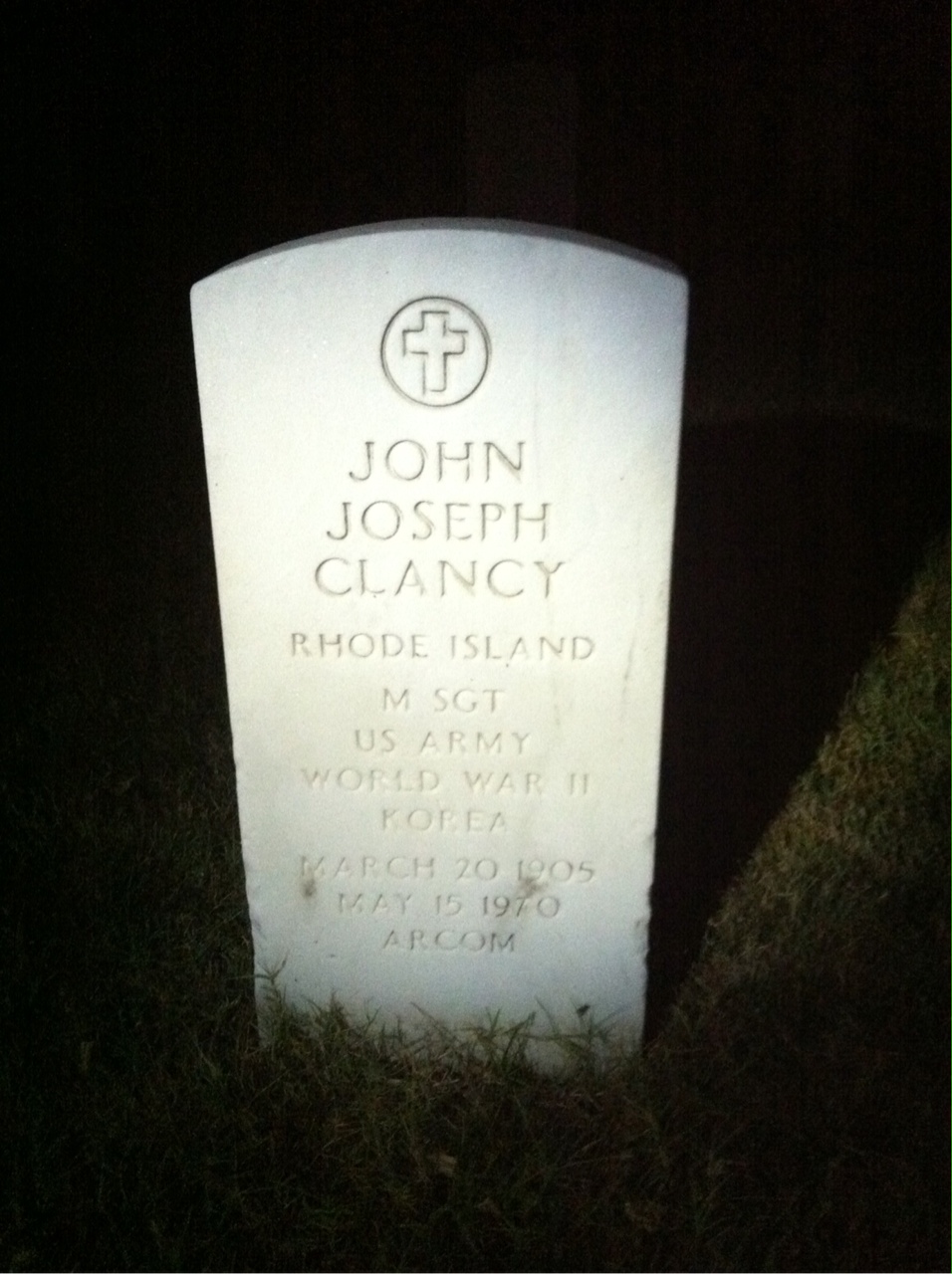 Headstone of John J Clancy