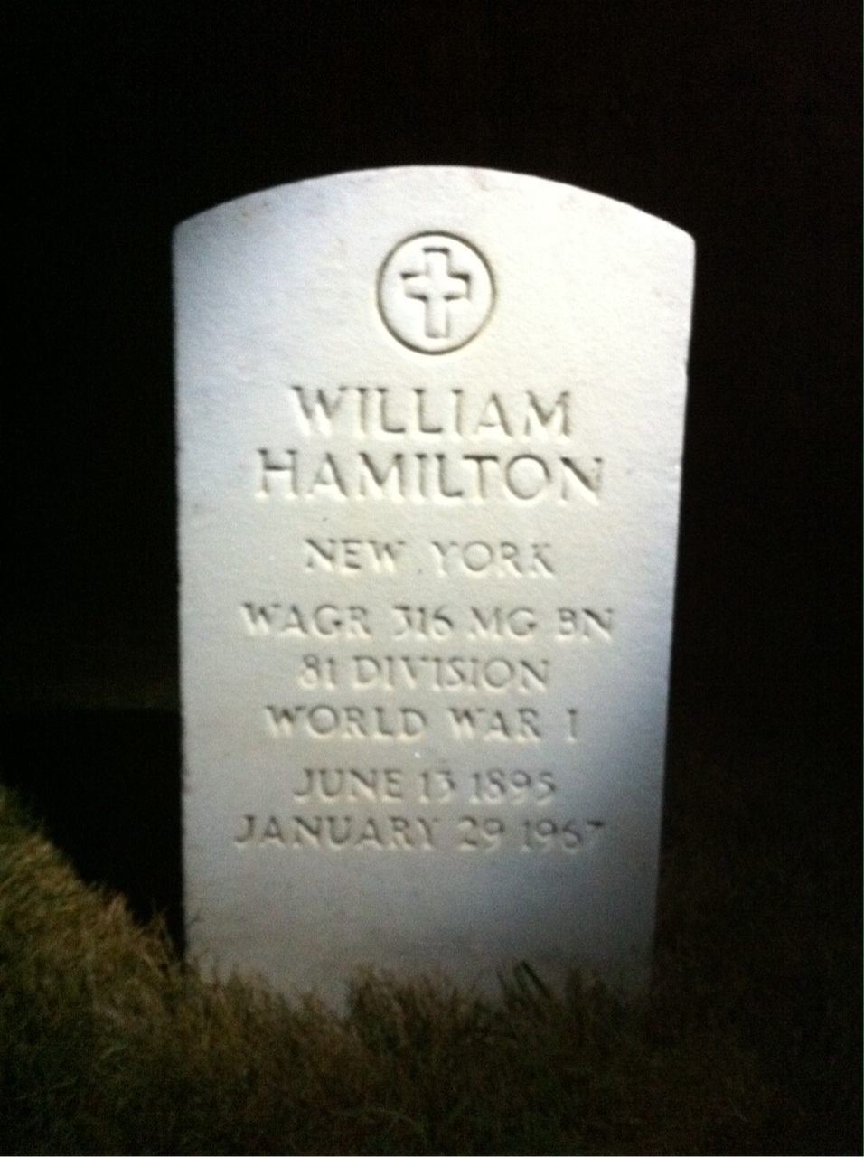 Headstone shared by 2 interments, including Elizabeth Hamilton