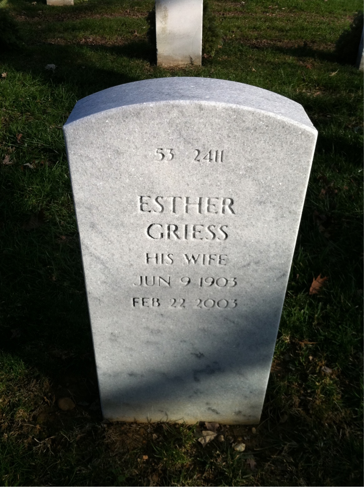 Headstone shared by 2 interments, including Clifford Albert Best