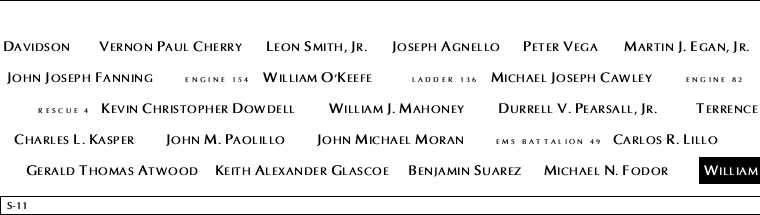 Panel S-11, South Pool, National September 11 Memorial