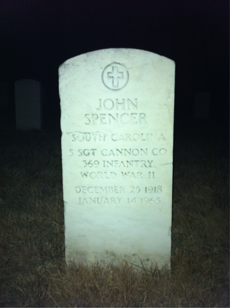 Headstone of John W Spencer