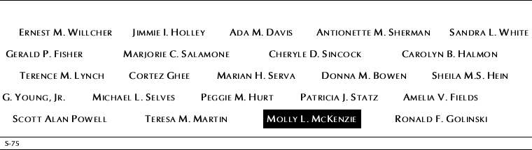 Panel S-75, South Pool, National September 11 Memorial