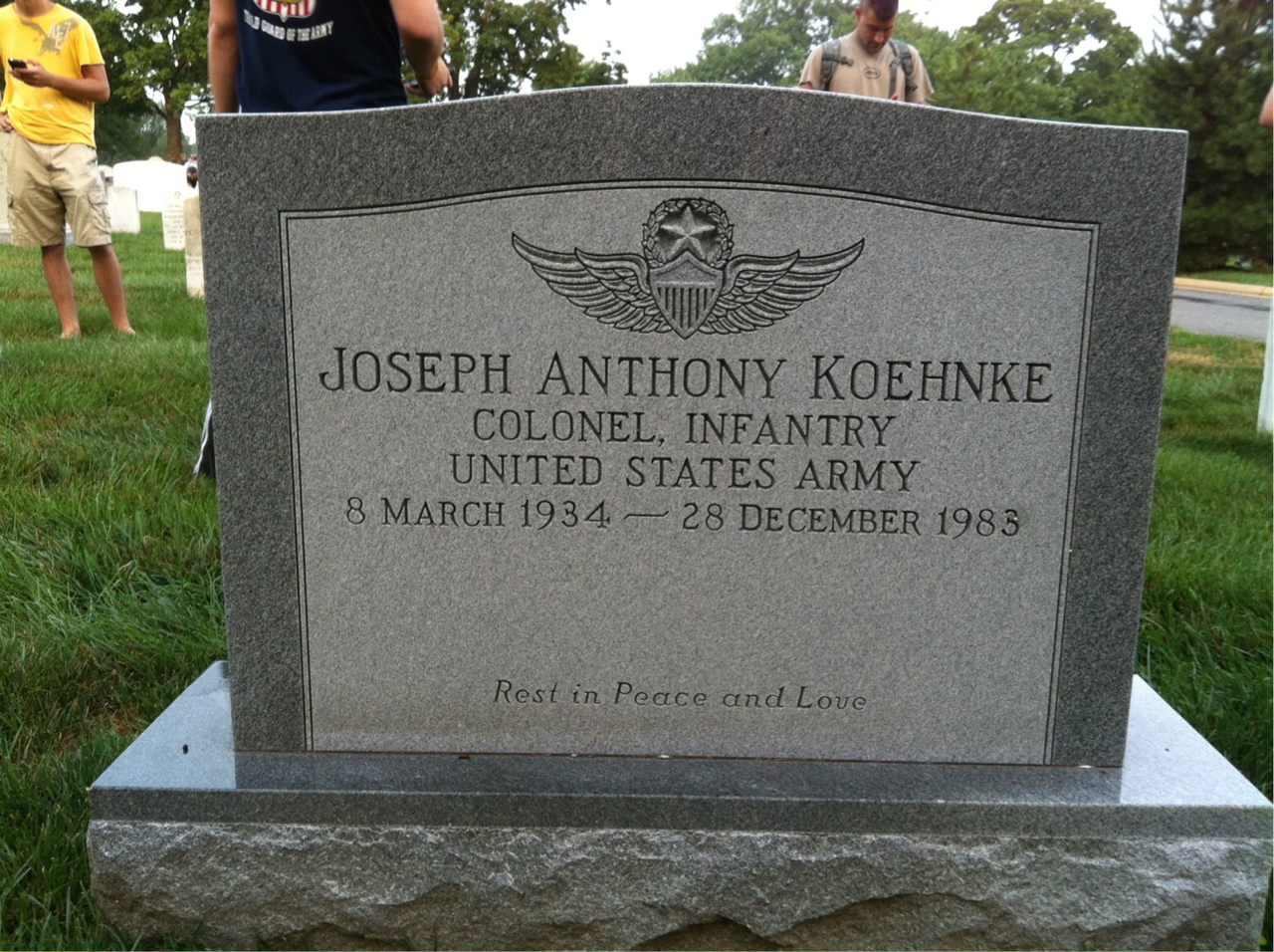 Headstone of Joseph Anthony Koehnke