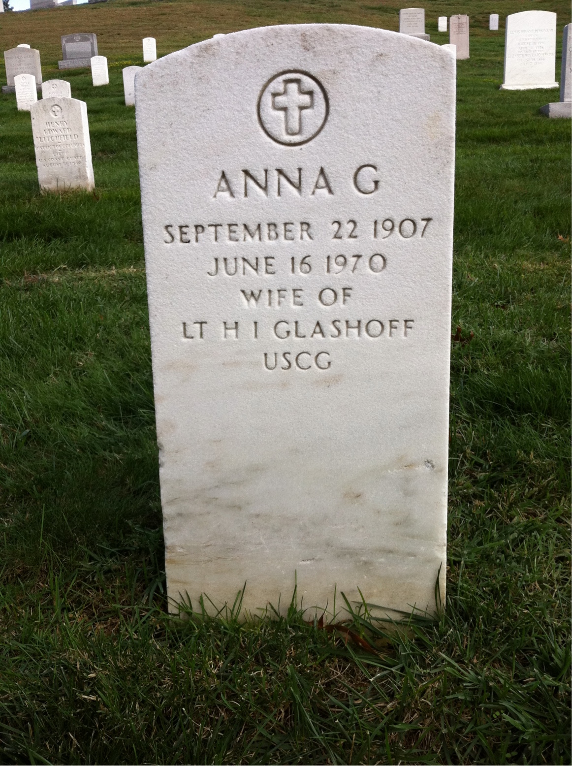 Headstone of Anna G Glashoff
