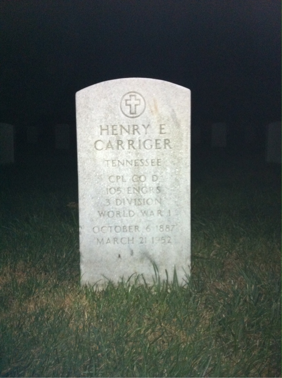 Headstone shared by 2 interments, including Anna L Carriger