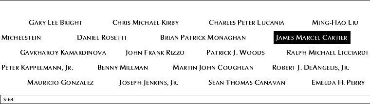 Panel S-64, South Pool, National September 11 Memorial