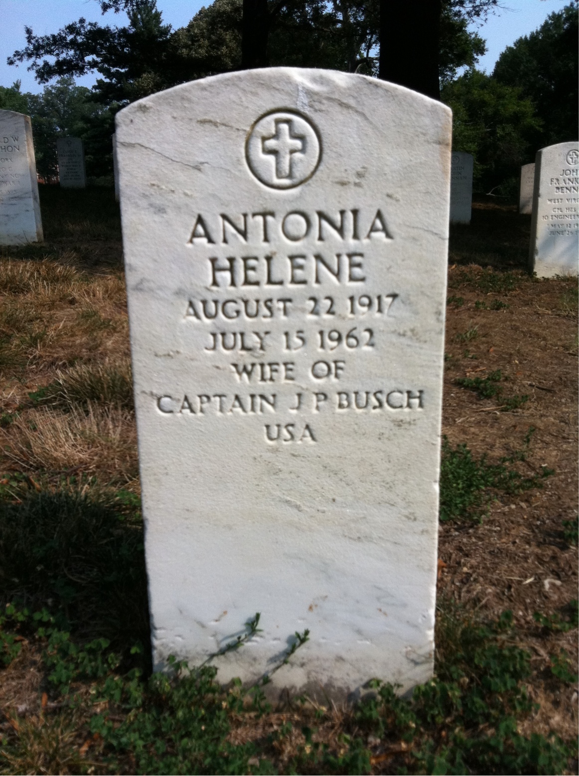 Headstone of Antonia H Busch