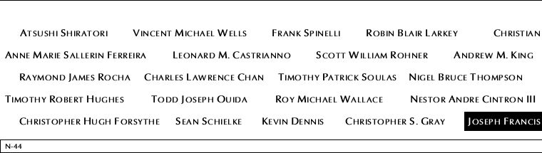 Panel N-44, North Pool, National September 11 Memorial