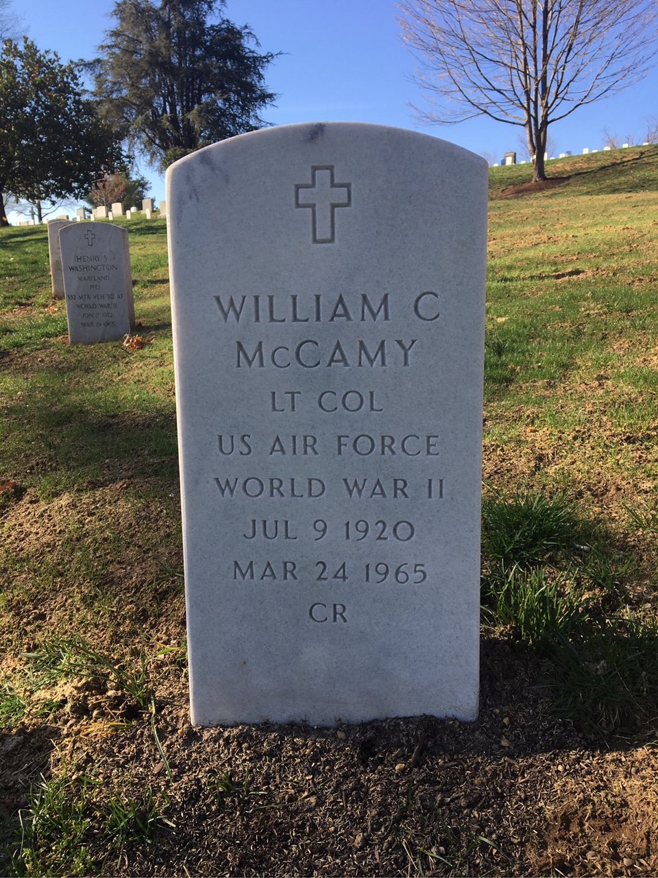 Headstone shared by 2 interments, including William Charles McCamy