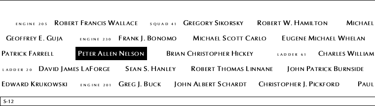 Panel S-12, South Pool, National September 11 Memorial