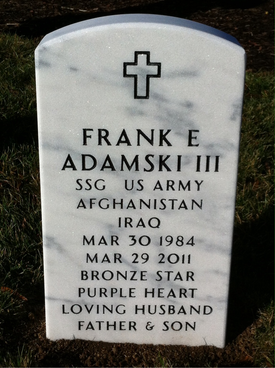 Headstone of Frank Edward Adamski III