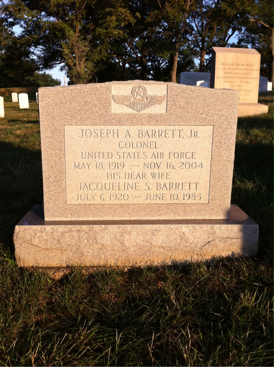 Headstone of Joseph Aloysius Barrett Jr.