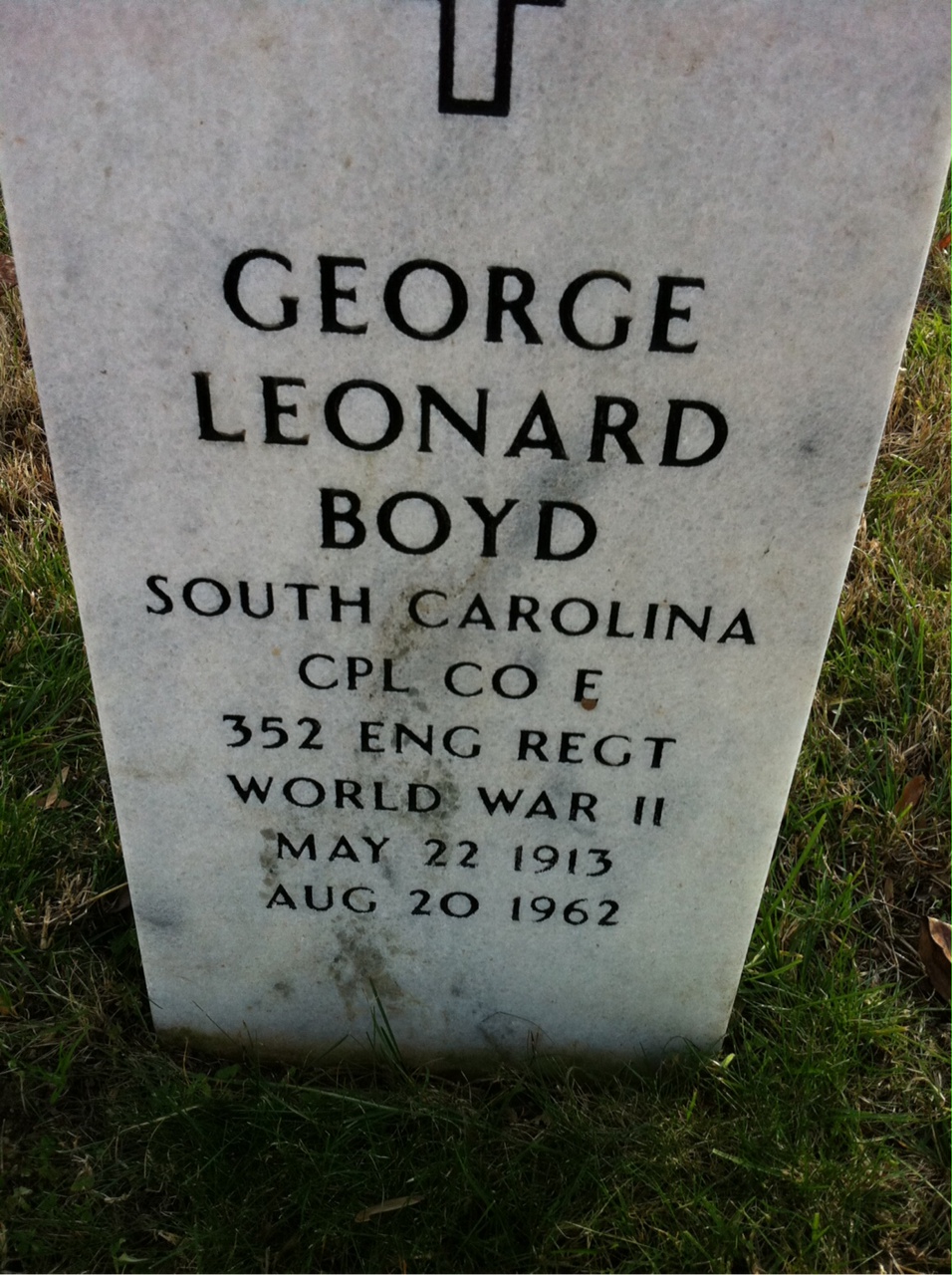 Headstone shared by 2 interments, including George Leonard Boyd