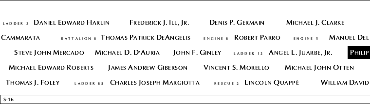 Panel S-16, South Pool, National September 11 Memorial