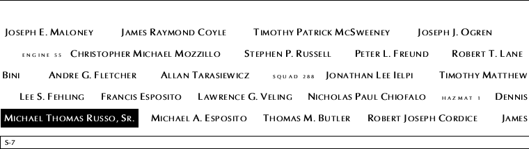 Panel S-7, South Pool, National September 11 Memorial