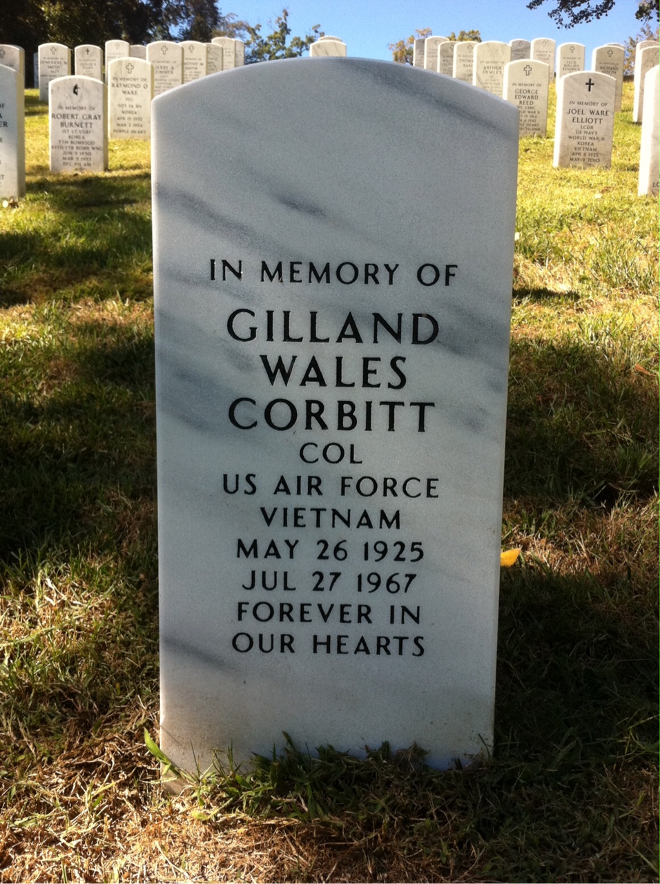 Headstone of Gilland Wales Corbitt