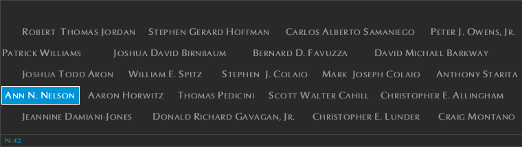Panel N-42, North Pool, National September 11 Memorial
