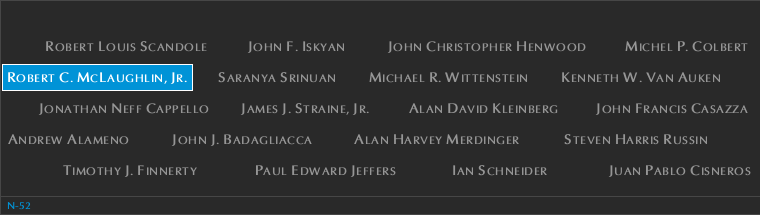 Panel N-52, North Pool, National September 11 Memorial