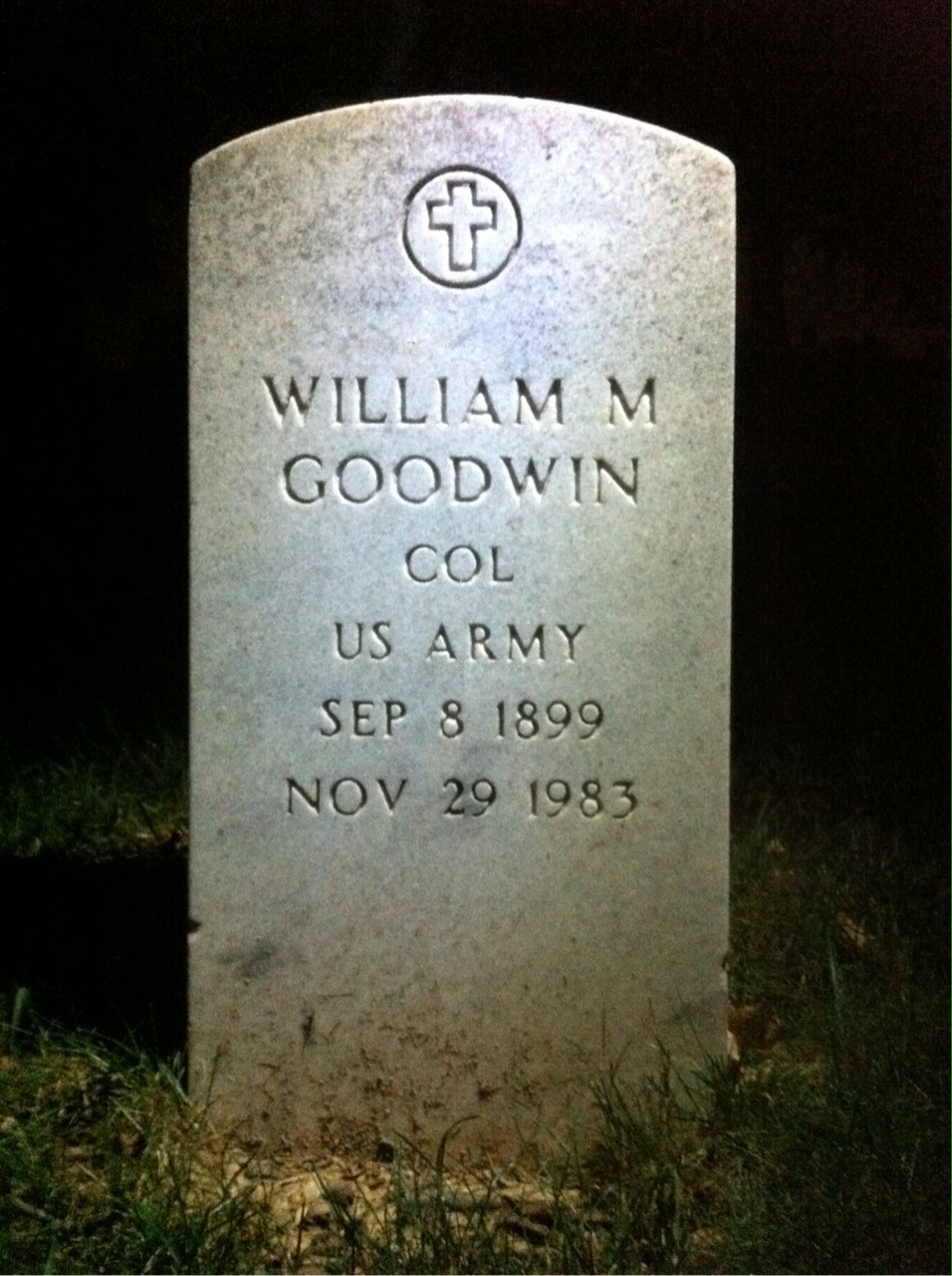 Headstone shared by 2 interments, including William M Goodwin