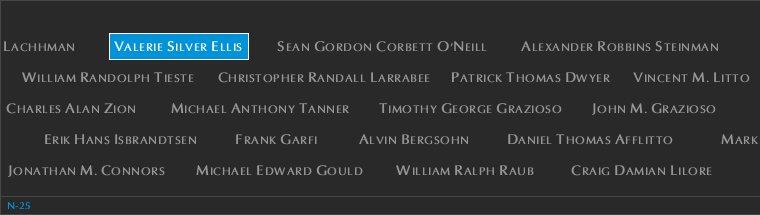 Panel N-25, North Pool, National September 11 Memorial