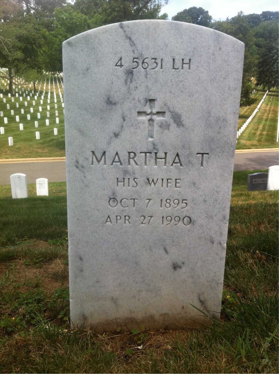 Headstone shared by 2 interments, including Martha T Halsey