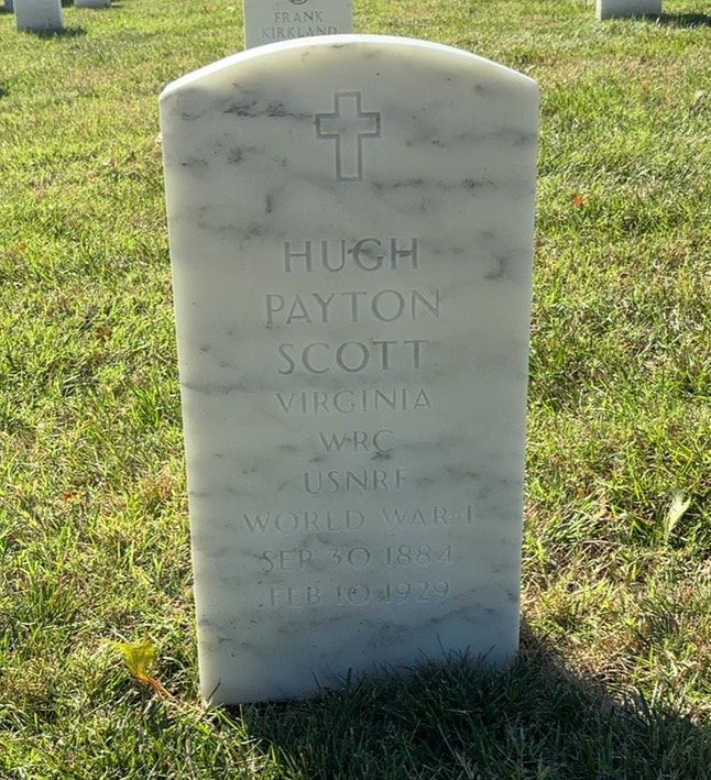 Headstone shared by 2 interments, including Clara F Scott