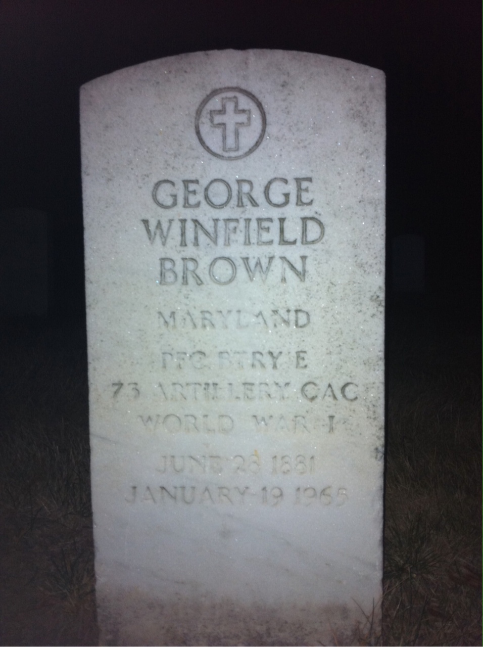 Headstone of George W Brown